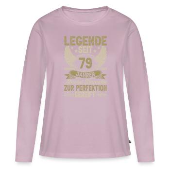 Geburtstagslegende seit '79 - Frauen Premium Bio Langarmshirt - Altrosa - Vorne - Julia (174cm)