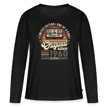 Elégance éternelle '64 - T-shirt manches longues Premium bio Femme - noir - Devant - Julia (174cm)