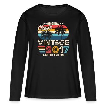 2017 - Millésime 2017 - Fantastique depuis 2017 - T-shirt manches longues Premium bio Femme - noir - Devant - Julia (174cm)