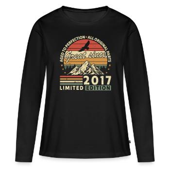 2017 - Millésime 2017 - Fantastique depuis 2017 - T-shirt manches longues Premium bio Femme - noir - Devant - Julia (174cm)