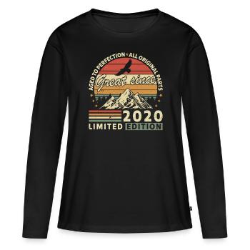 2020 - T-shirt manches longues Premium bio Femme - noir - Devant - Julia (174cm)