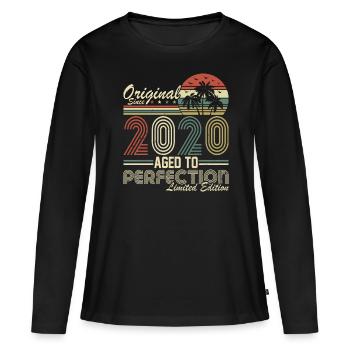 2020 - T-shirt manches longues Premium bio Femme - noir - Devant - Julia (174cm)
