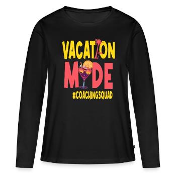 Coaching Vacances Vacy Mode Coachingsquad - T-shirt manches longues Premium bio Femme - noir - Devant - Julia (174cm)
