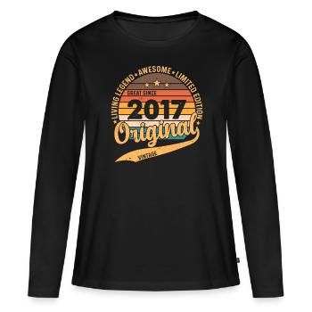 2017 - Millésime 2017 - Fantastique depuis 2017 - T-shirt manches longues Premium bio Femme - noir - Devant - Julia (174cm)