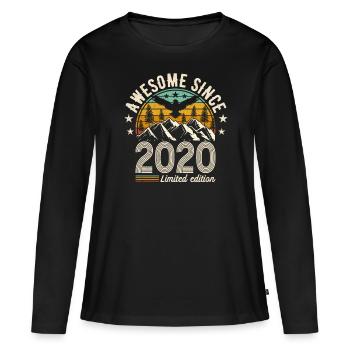 2020 - T-shirt manches longues Premium bio Femme - noir - Devant - Julia (174cm)