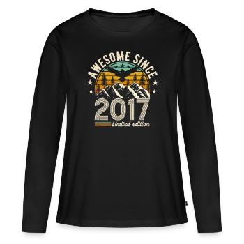 2017 - Millésime 2017 - Fantastique depuis 2017 - T-shirt manches longues Premium bio Femme - noir - Devant - Julia (174cm)