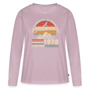 Vintage 1978 Birthday - Women's Premium Organic Long Sleeve Shirt - dusky pink - Front - Julia (174cm)