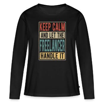 Freelancer Retro Gift - Women's Premium Organic Long Sleeve Shirt - black - Front - Julia (174cm)
