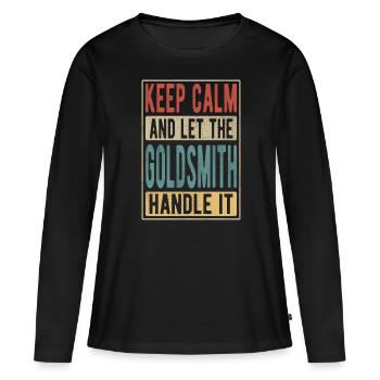 Goldsmith Retro Gift - Women's Premium Organic Long Sleeve Shirt - black - Front - Julia (174cm)