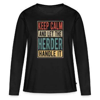 Herder Retro Geschenk - Frauen Premium Bio Langarmshirt - Schwarz - Vorne - Julia (174cm)