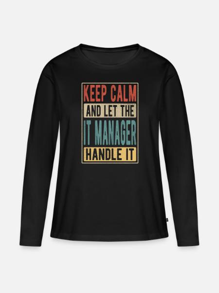 IT-Manager Retro-Geschenk - Frauen Premium Bio Langarmshirt - Schwarz