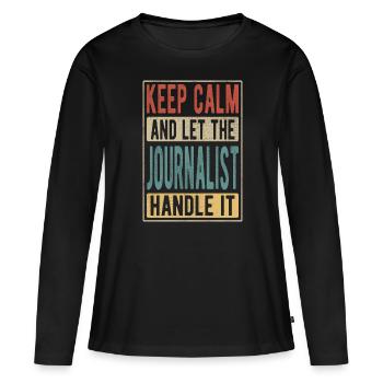Cadeau rétro de journaliste - T-shirt manches longues Premium bio Femme - noir - Devant - Julia (174cm)