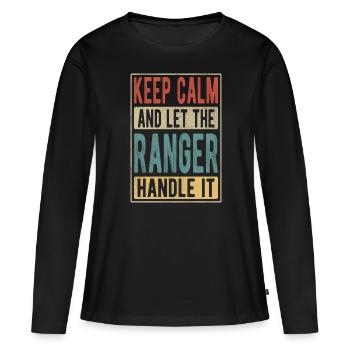Cadeau rétro Ranger - T-shirt manches longues Premium bio Femme - noir - Devant - Julia (174cm)