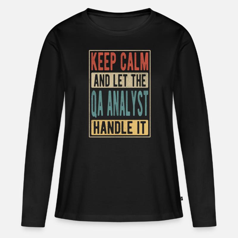 Qa Analyst Retro Geschenk - Frauen Premium Bio Langarmshirt - Schwarz