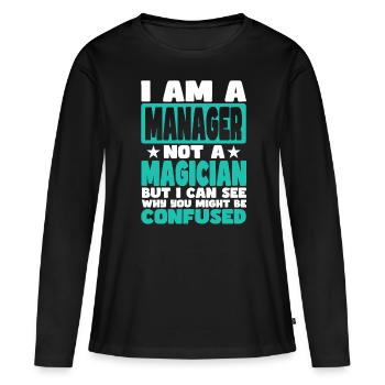 Manager - Frauen Premium Bio Langarmshirt - Schwarz - Vorne - Julia (174cm)