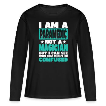 Ambulancier - T-shirt manches longues Premium bio Femme - noir - Devant - Julia (174cm)