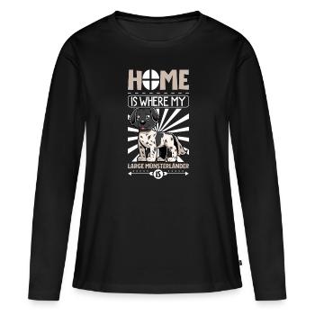 Page d’accueil - Großer Münsterländer - T-shirt manches longues Premium bio Femme - noir - Devant - Julia (174cm)