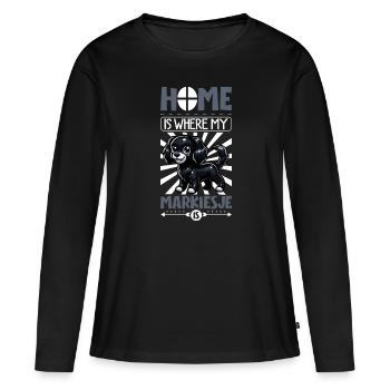 Page d’accueil - Markiesje - T-shirt manches longues Premium bio Femme - noir - Devant - Julia (174cm)