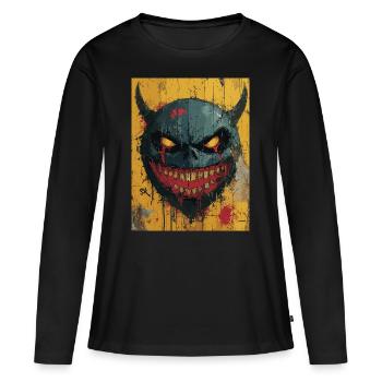 The Dark Devil - Horrormotiv - Frauen Premium Bio Langarmshirt - Schwarz - Vorne - Julia (174cm)