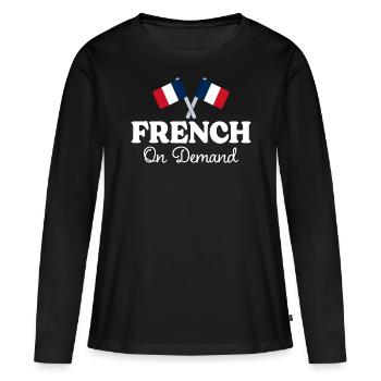 French on request French interpreter - Women's Premium Organic Long Sleeve Shirt - black - Front - Julia (174cm)