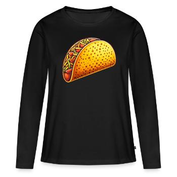 Taco Schale - Frauen Premium Bio Langarmshirt - Schwarz - Vorne - Julia (174cm)