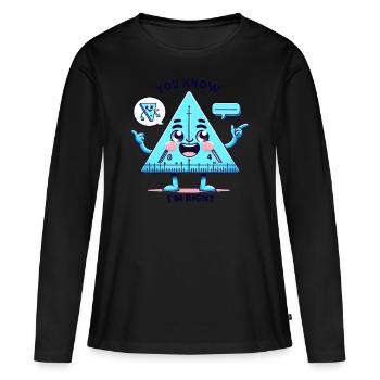 Triangle Ruler's Angle on Fun - Women's Premium Organic Long Sleeve Shirt - black - Front - Julia (174cm)