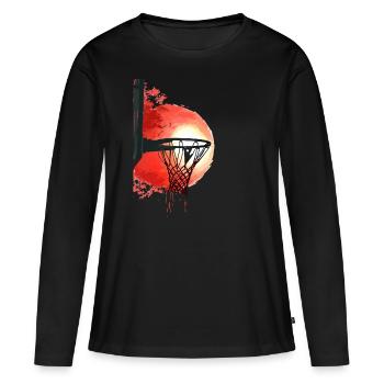 Streetball Sunset Dynamique - T-shirt manches longues Premium bio Femme - noir - Devant - Julia (174cm)