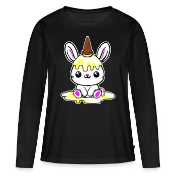 Eishorn - Frauen Premium Bio Langarmshirt - Schwarz - Vorne - Julia (174cm)