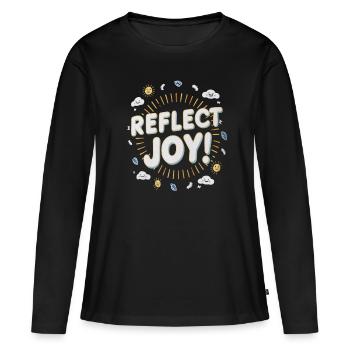Refléter la joie, la positivité et la joie - T-shirt manches longues Premium bio Femme - noir - Devant - Julia (174cm)