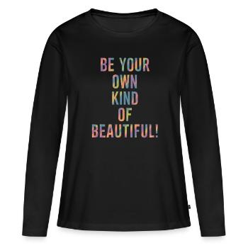 Sei Dein Eigenes Schönheitsideal - Frauen Premium Bio Langarmshirt - Schwarz - Vorne - Julia (174cm)