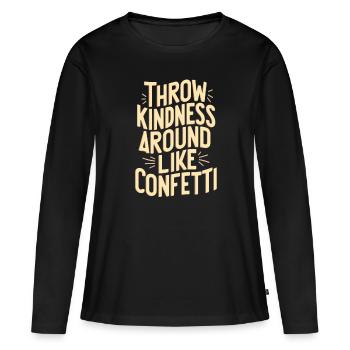 Facilité de jeter des déchets comme des confettis - T-shirt manches longues Premium bio Femme - noir - Devant - Julia (174cm)