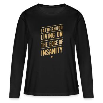 Une paternité au bord de la folie - T-shirt manches longues Premium bio Femme - noir - Devant - Julia (174cm)