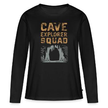 Aventure de l’escouade d’explorateurs de grottes - T-shirt manches longues Premium bio Femme - noir - Devant - Julia (174cm)