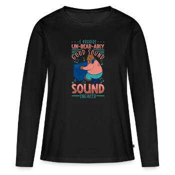 Son puissant - ingénieur du son - T-shirt manches longues Premium bio Femme - noir - Devant - Julia (174cm)