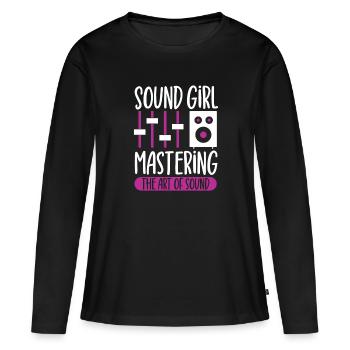 Fille du son - Ingénieur du son - T-shirt manches longues Premium bio Femme - noir - Devant - Julia (174cm)