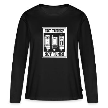 Avez-vous des tubes - tubes à vide - T-shirt manches longues Premium bio Femme - noir - Devant - Julia (174cm)