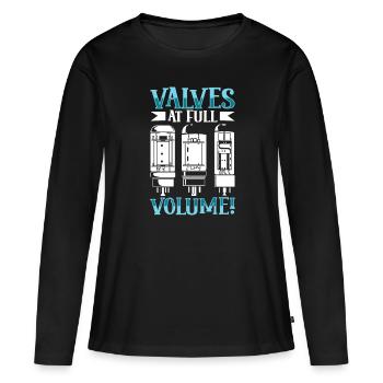 Tubes à plein volume - Tubes à vide - T-shirt manches longues Premium bio Femme - noir - Devant - Julia (174cm)