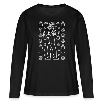 Dieu Maya Mythologie Maya Ek Chuah - T-shirt manches longues Premium bio Femme - noir - Devant - Julia (174cm)