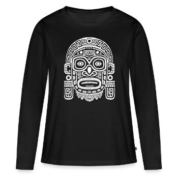 Dieu Maya Mythologie Maya Masque Ek Chuah - T-shirt manches longues Premium bio Femme - noir - Devant - Julia (174cm)