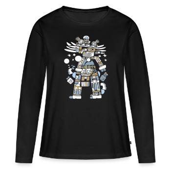 Dieu Maya Mythologie Maya Itzamna - T-shirt manches longues Premium bio Femme - noir - Devant - Julia (174cm)