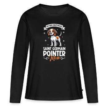 Braque Saint-Germain Maman - T-shirt manches longues Premium bio Femme - noir - Devant - Julia (174cm)