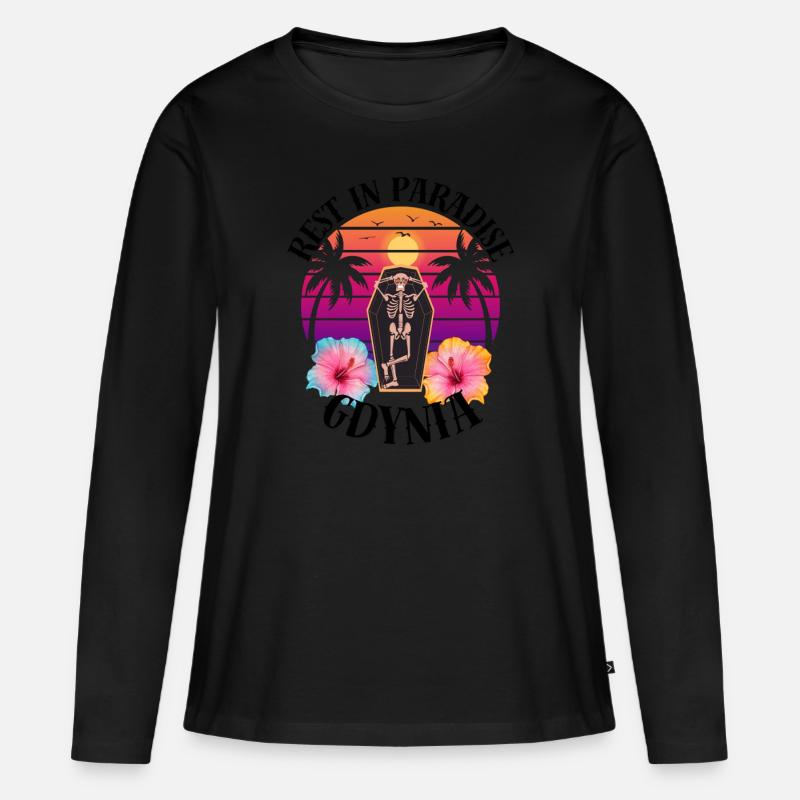 Gdynia RIP Sarkasmus - Frauen Premium Bio Langarmshirt - Schwarz