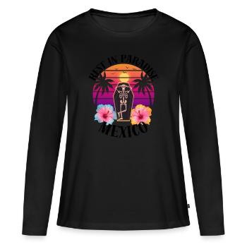 Mexiko RIP Sarkasmus - Frauen Premium Bio Langarmshirt - Schwarz - Vorne - Julia (174cm)