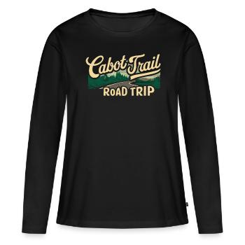 Cabot Trail Road Trip Landschaft - Frauen Premium Bio Langarmshirt - Schwarz - Vorne - Julia (174cm)