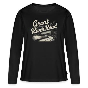 Great River Road Road Trip Landschaft - Frauen Premium Bio Langarmshirt - Schwarz - Vorne - Julia (174cm)