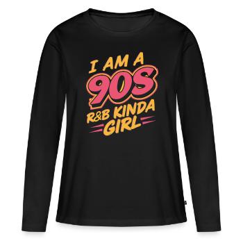 Je suis une fille R&B des années 90 - T-shirt manches longues Premium bio Femme - noir - Devant - Julia (174cm)