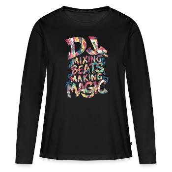 DJ mixage Beats Making Magic - T-shirt manches longues Premium bio Femme - noir - Devant - Julia (174cm)