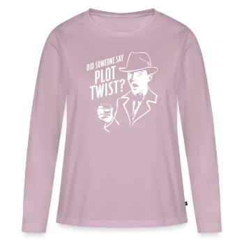 Meurtre Mystère Dîner Tenue Intrigue Rebondissement - T-shirt manches longues Premium bio Femme - rose poudré - Devant - Julia (174cm)