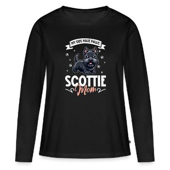 Scottish Terrier Mama - Frauen Premium Bio Langarmshirt - Schwarz - Vorne - Julia (174cm)