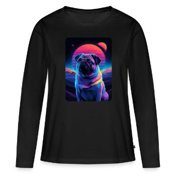 Animal Art Planète Fantasy Oeuvre Carlin - T-shirt manches longues Premium bio Femme - noir - Devant - Julia (174cm)